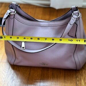 Coach Purple Leather Shoulder Bag with Adjustable Straps